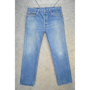 VTG Levi's 501 Jeans Mens Blue Light Wash Button Fly USA 90s‎ 36x31 (Tag 38x32)